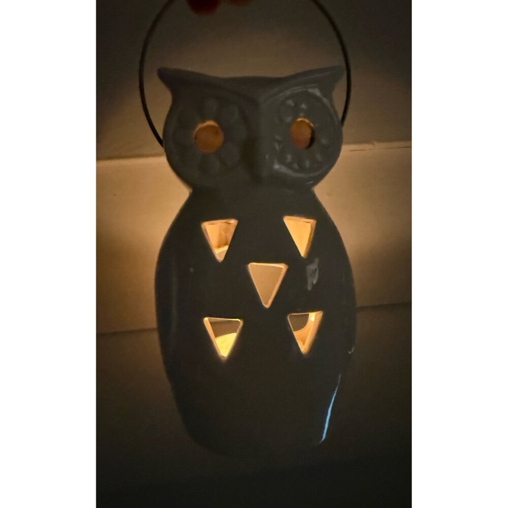Vintage 1970s Lego Japan White Owl Hanging Tea Light Candle Holder - Picture 12 of 13